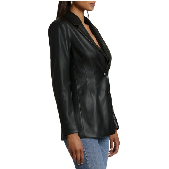 Avec Les Filles Faux Leather Mid Length Blazer - Picture 11 of 11